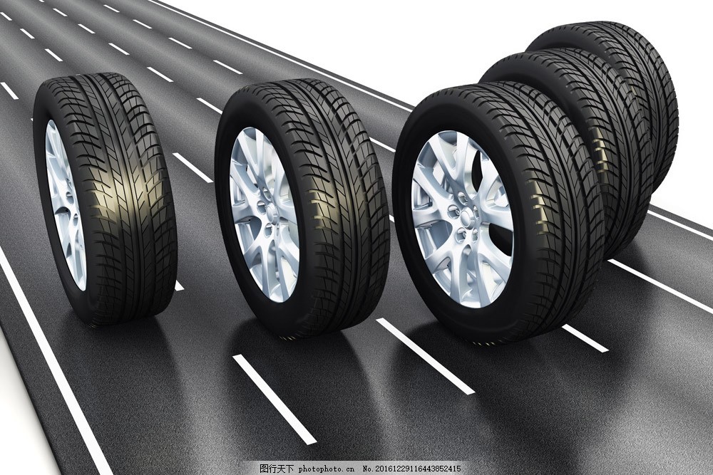 公路上的汽車輪胎圖片